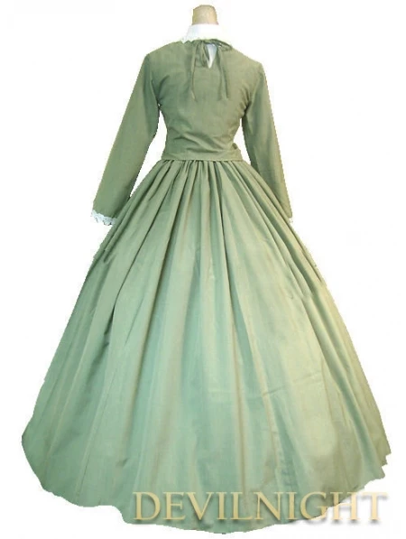green classic elegant victorian day costume dress plus size plus size victorian dresses