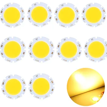 

10pcs/lot Round COB Super Bright 3W Cob Led DC9-12V Warm White/ White Led Cob
