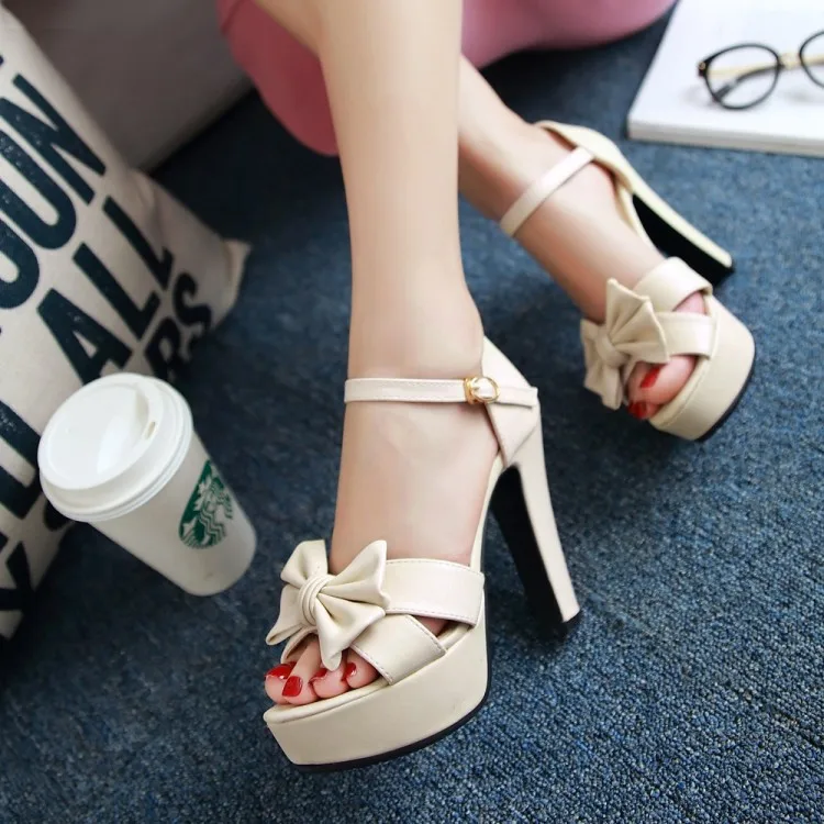 

Big Size 11 12 high heels sandals women shoes woman summer ladies Fishmouth high heel buckled sandals