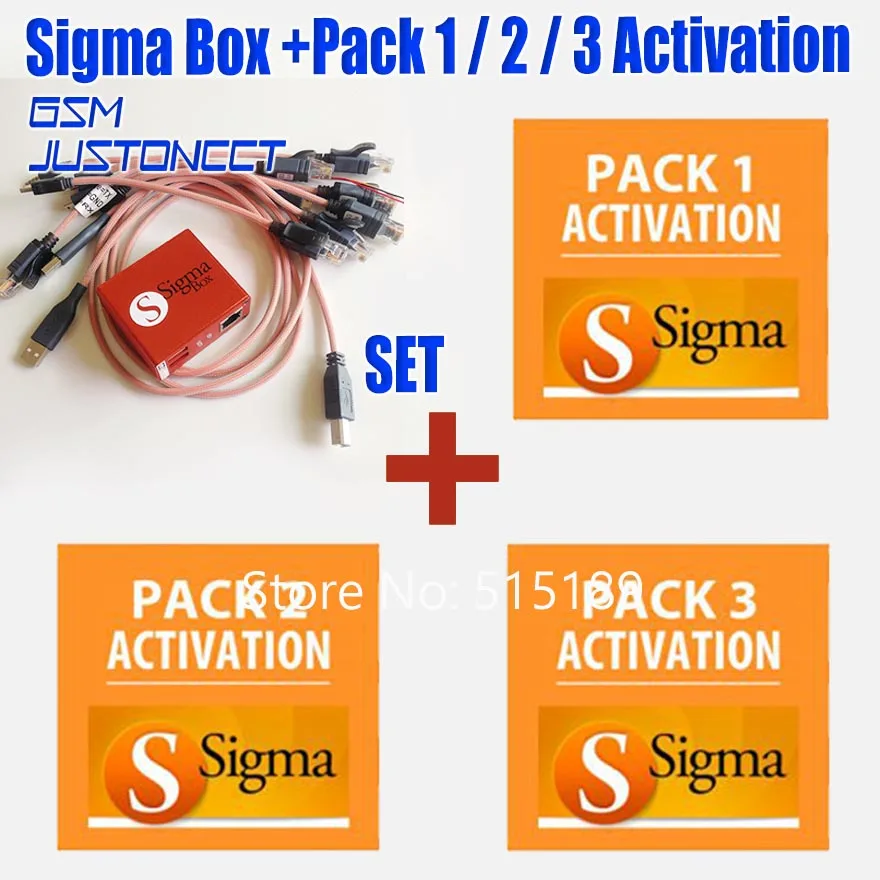Оригинальная новая коробка sigma с 9 набором кабелей + Sigma Pack 1 2 3 активации/SIGMA box PACK1