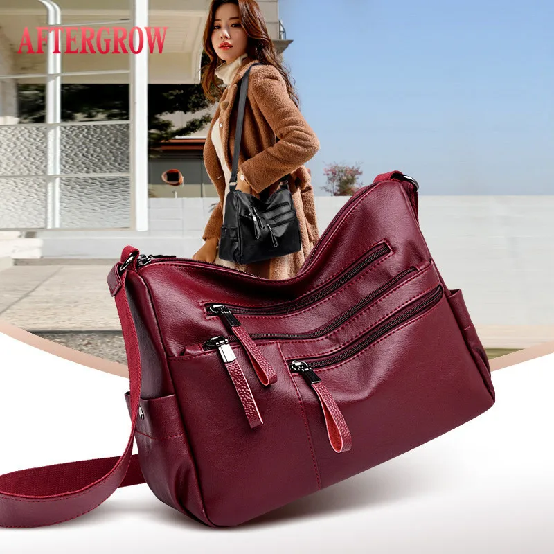 Bolsas de Ombro Designer de Boa Bolsa do Mensageiro Portátil das Senhoras Multi-bolso Feminino Qualidade Couro Crossbody Diário Bolsa 2020