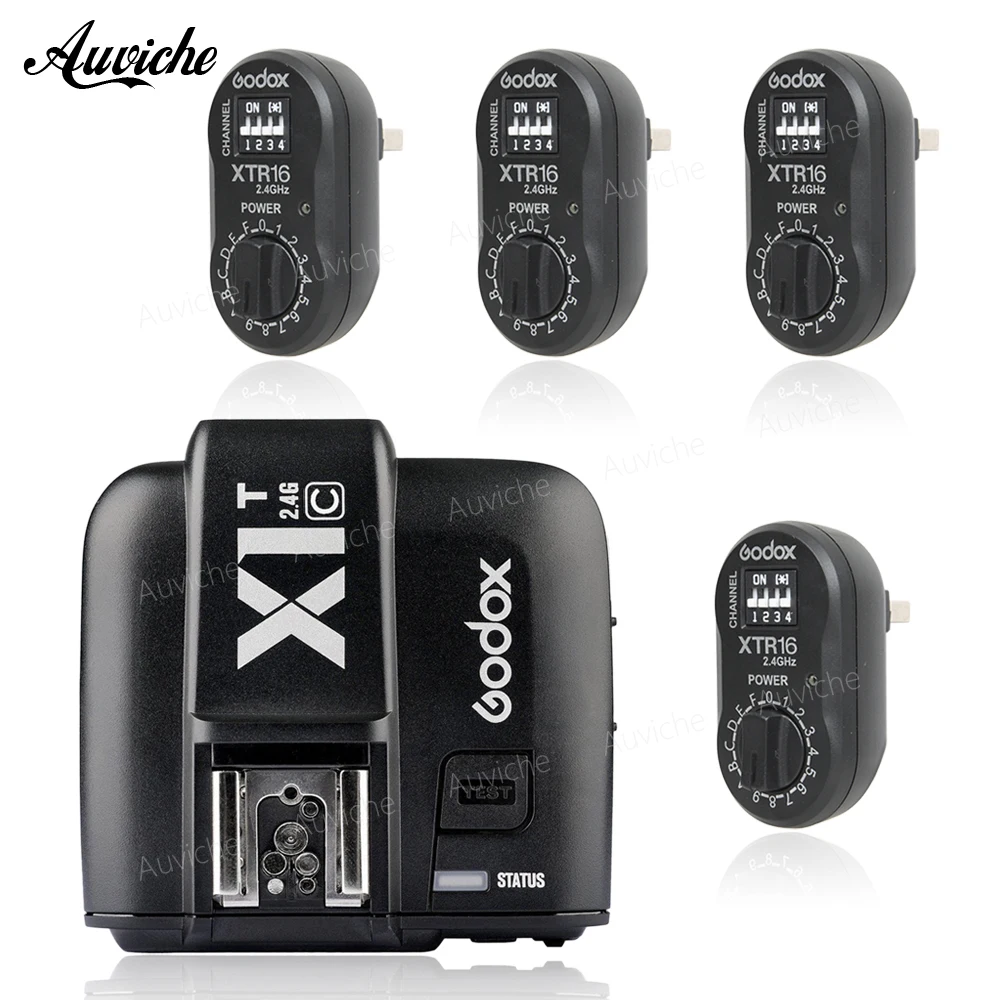 

Godox X1T-C 2.4G TTL Wireless Transmitter + XTR-16 Wireless 2.4G Power Control Flash Receivers for Canon AD180 AD360 SK300 DE300