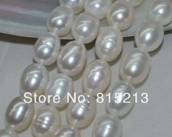 

wb 00100 Natural Rare white 5strs A+++ 11*13mm luster rice freshwater pearl