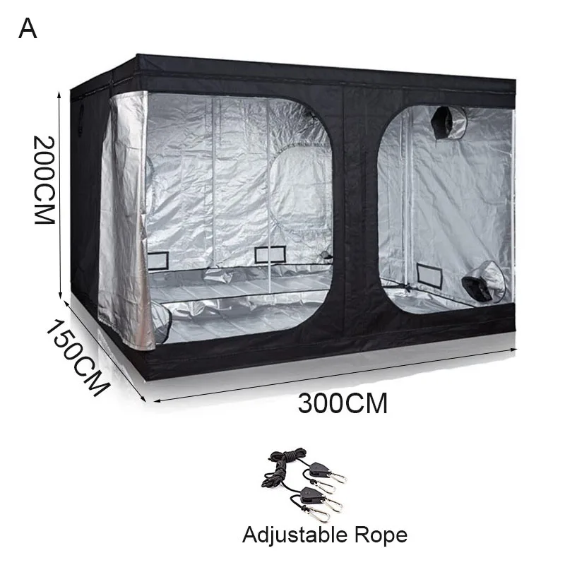 BEYLSION 300*150*200 см 1680D тент теплицы шатер для гидропоники Grow Light Запчасти Крытая гидропоника, шатер для выращивания в помещении для выращивания растений, для теплиц - Цвет: Without Glass