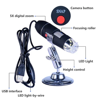 

1000 Times HD USB Digital Microscope Portable Magnifier Skin Tester Handled Industrial Magnifying Glass Skin Detector