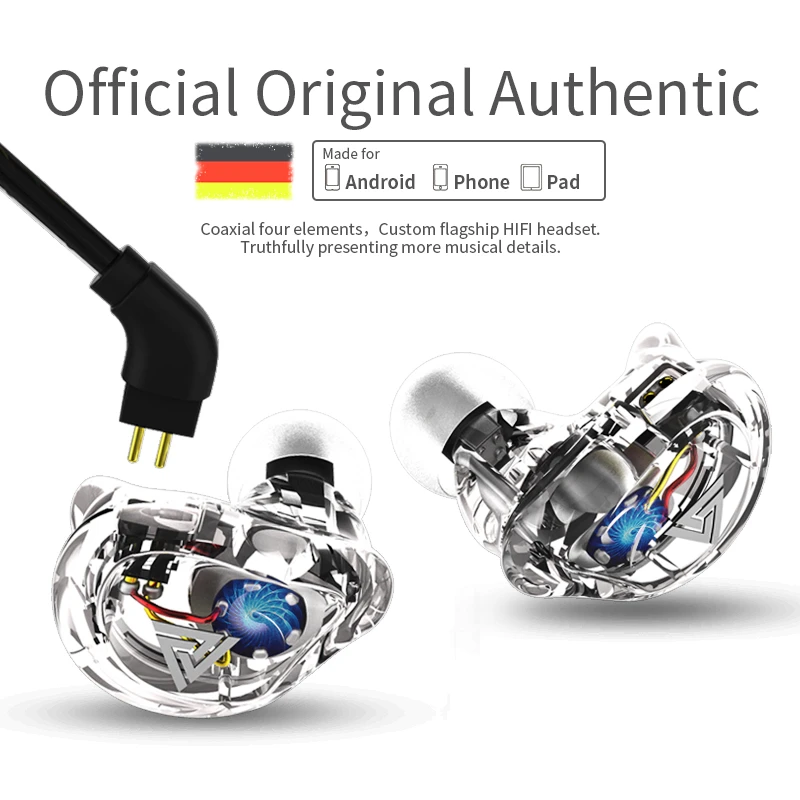 Наушники вкладыши Pizen QKZ VK1 Hi Fi DJ монитор Спортивная гарнитура для бега наушники с 2