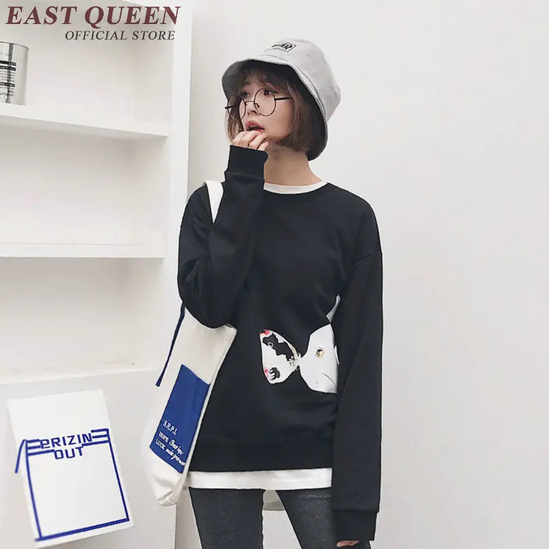 Kawaii одежда корейская мода свитшоты женские Кот печати милый свитшот для подростков KK1623 H