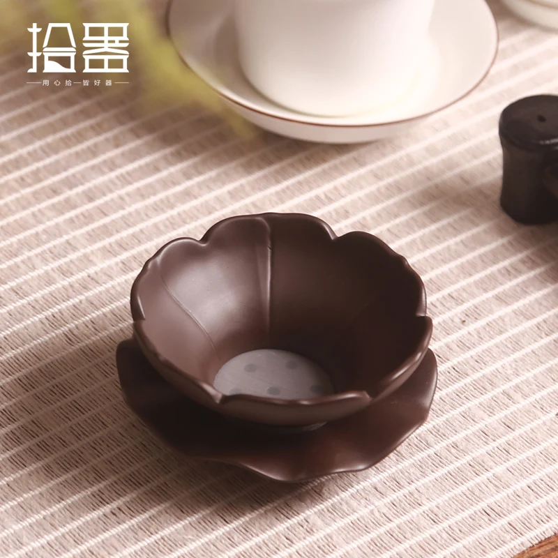 

Creative 1pc Kichen Tool Coffee Infuser Yixing Purple Clay Lotus Tea Strainer Tea Holder Coffee Punch Filter Tea Set Decoration