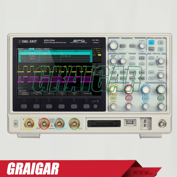 

SIGLENT 8inch TFT-LCD 100MHz 4 Channels super phosphor digital Oscilloscope USB SDS2104 with 28M Memory depth