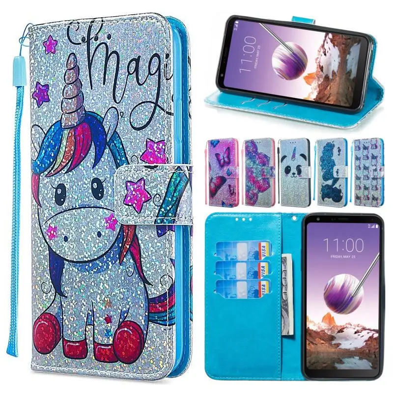 

New Arrival Flash Style Case For Xiaomi Redmi 6 6A Note 7 Note7 Bling Bling Luxury Unicorn Wallet Card Pocket Phone Cover DP03Z