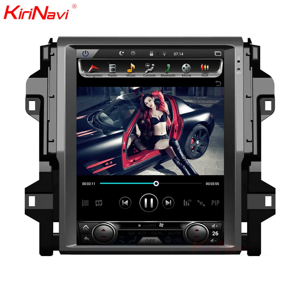 Sale KiriNavi Vertical Screen Tesla Style 12.1inch Car Radio For Toyota Fortuner Android GPS Navigation Player Fit For AUTO AC 2016+ 2