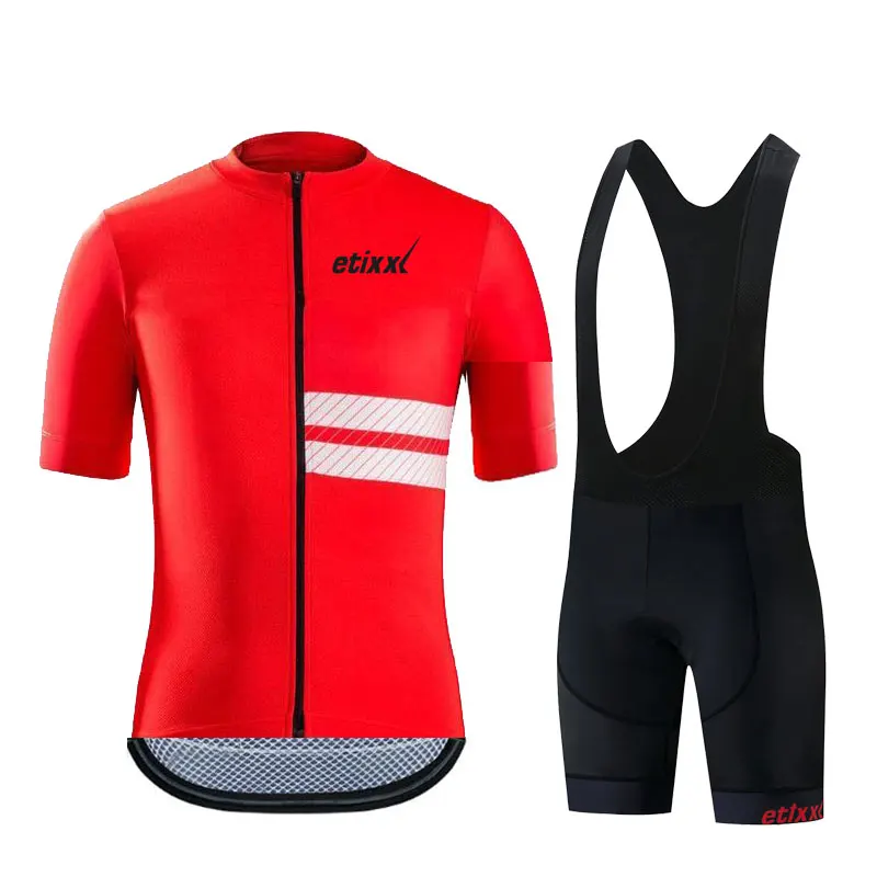 

2019 men red Quick-Dry Team Cycling Jersey Set MTB Road Bicycle cycling Clothing Breathable Mountain Bike Clothes Cycling Set