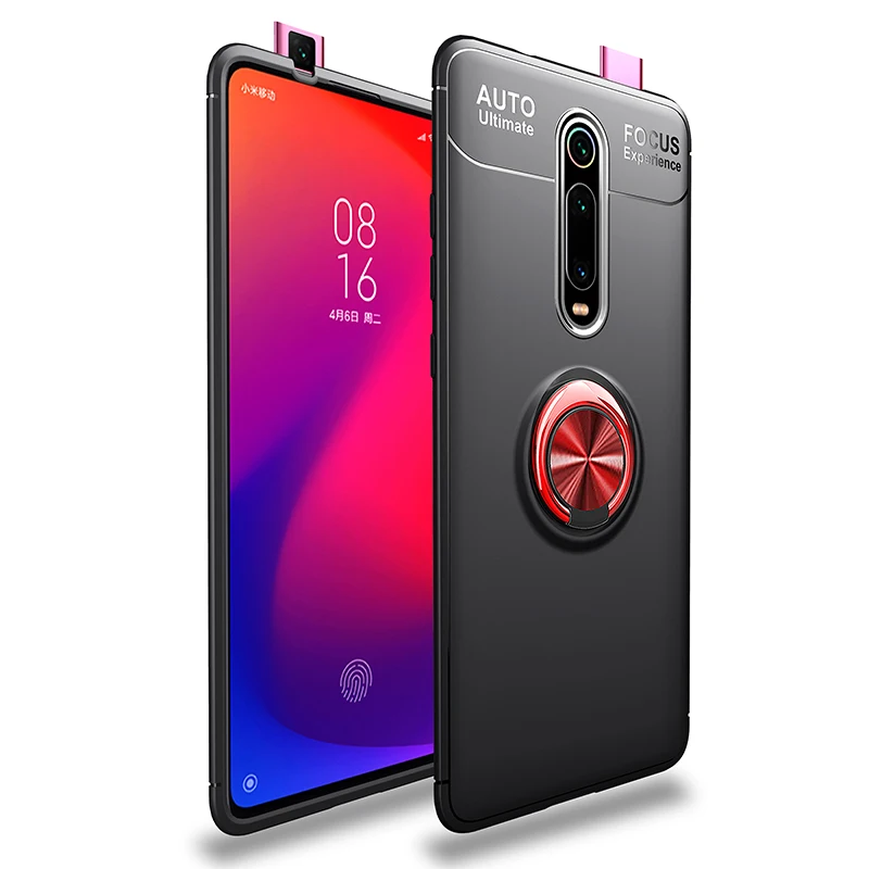 

MAKAVO For Xiaomi Mi 9T Pro Case Mi9T Ring Holder Soft Matte Silicone Back Cover For Xiaomi Mi 9T Phone Case