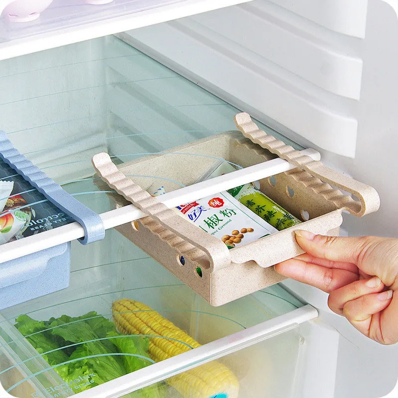 

New Kitchen Article Storage Shelf Refrigerator Drawer Shelf Plate Layer shelf kitchen fridge storage organizer
