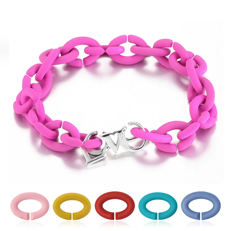 Модные 925 пробы серебряные бусины Love из твердой резины, Браслеты X, 10 цветов для женщин, ювелирные изделия, европейский браслет, мужские ювелирные изделия, подарок