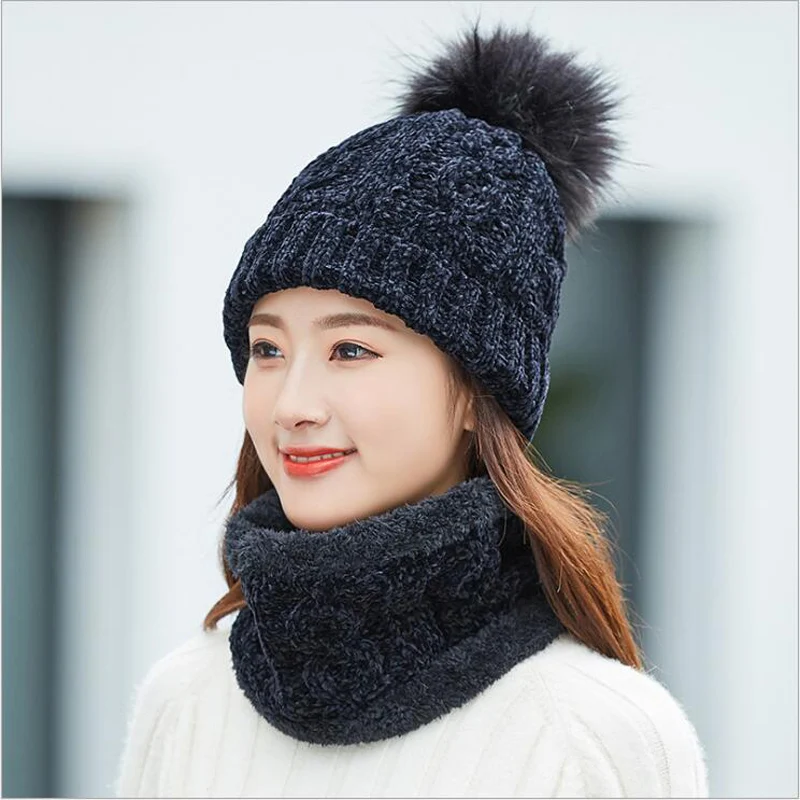 Skullies Beanies Зимние шапки для женщин маска шапка шерстяная вязаная Лыжная Шапка