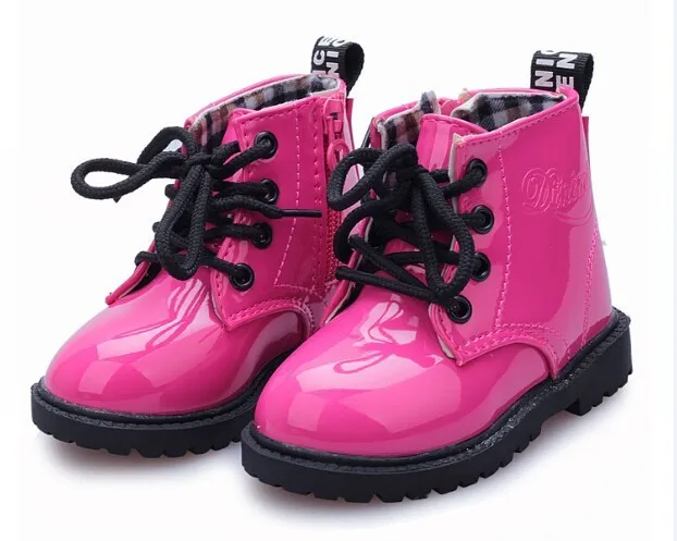 Новинка года зимняя детская Обувь из искусственной кожи Водонепроницаемые ботинки «Martin» дети Снегоступы бренд Обувь для девочек Обувь для мальчиков резиновая Сапоги и ботинки для девочек модные кроссовки