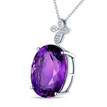 Акция 14 K/Au585 золото 16.85ct натуральный аметист H SI бриллианты Engagment винтажный кулон