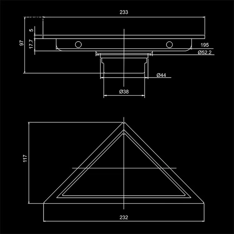 AODEYI скрытый тип треугольная Плитка вставка пол отходов решетки душ слив 232 мм* 117 мм 304 нержавеющая сталь пол Drain11-184