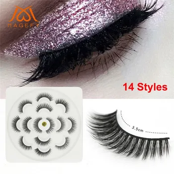 

False Eyelashes Set Natural Long Thick 7/10Pairs/Set Natural Black Long Sparse Cross False Eyelashes Fake Eye Lashes Extensions
