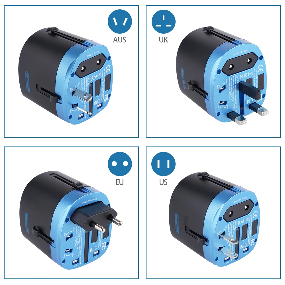 NTONPOWER Universal Travel Adapter All in One International Power Adapter Socket Charger with 2 USB Ports Works in 150+Countries NTONPOWER Universal Travel Adapter All in One International Power Adapter Socket Charger with 2 USB Ports Works in 150+Countries