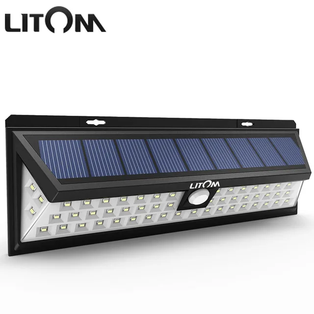 LITOM Waterdichte 54 LED Zonne energie Lamp Groothoek Motion Sensor ... LITOM Waterdichte 54 LED Zonne energie Lamp Groothoek Motion Sensor ...