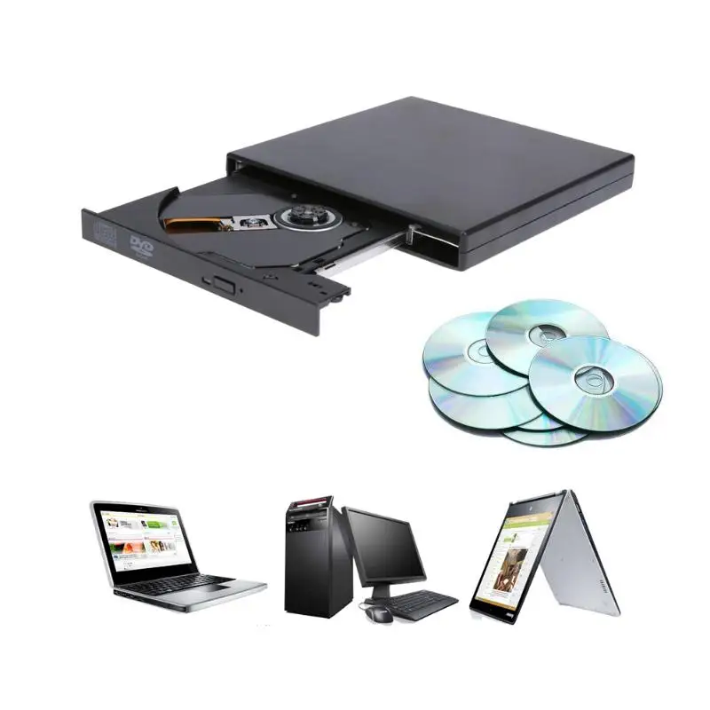 External DVD Driver USB 2.0 DVD ROM Player CD/DVD RW Burner ROM Drive