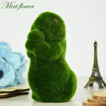 

Christmas Novelty Handmade Artificial Turf Rabbit Simulation Grass Animal Home Decoration Fake Flower Moss Handmake Gift