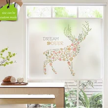 Пользовательский размер декоративная оконная пленка статическая полупрозрачная конфиденциальность матовый без клея олень Взрывозащищенная спальня гостиная