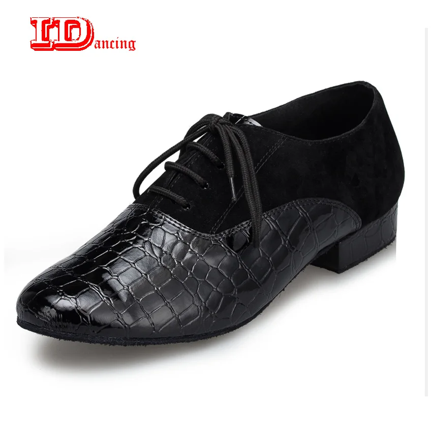 

Ballroom dancing shoes Men's Latin dance shoes fashion tango Square shoes Genuine leather Low heel