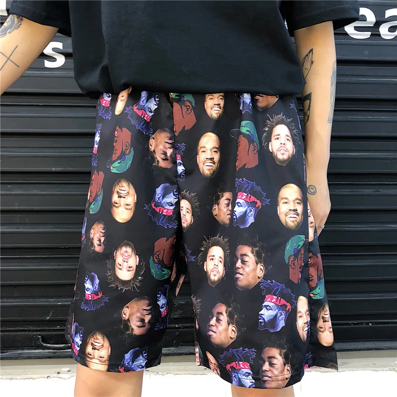 

Men's Clothing Summer Korean harajuku Print Thin Shorts loose ulzzang mens board Shorts BF Casual anime shorts New streetwear
