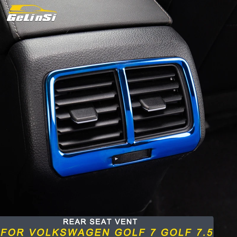 Gelinsi For Volkswagen Golf 7 Golf 7.5 Car Styling Rear Seat A/C Vent Outlet Panel Cover Trim Frame Sticker Interior Accessorie