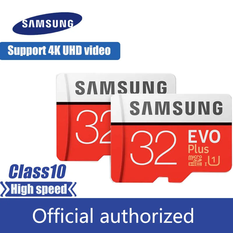 SAMSUNG EVO Plus MicroSD карты памяти 32 ГБ, 64 ГБ и 128 ГБ 256 GB Class10 microSDXC U3 UHS-I TF карты 4 K HD для смартфонов Tablet и т. д