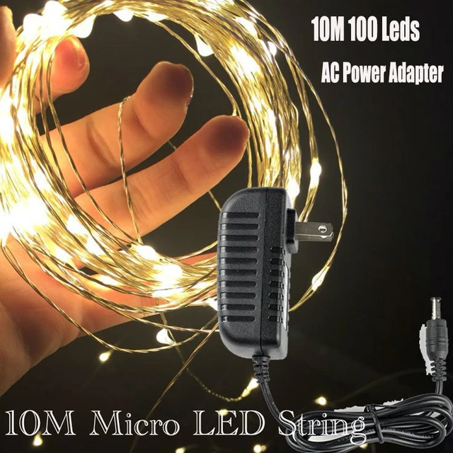 Guirlande Micro LED 10M Cuivre 100 LEDs Blanc Chaud