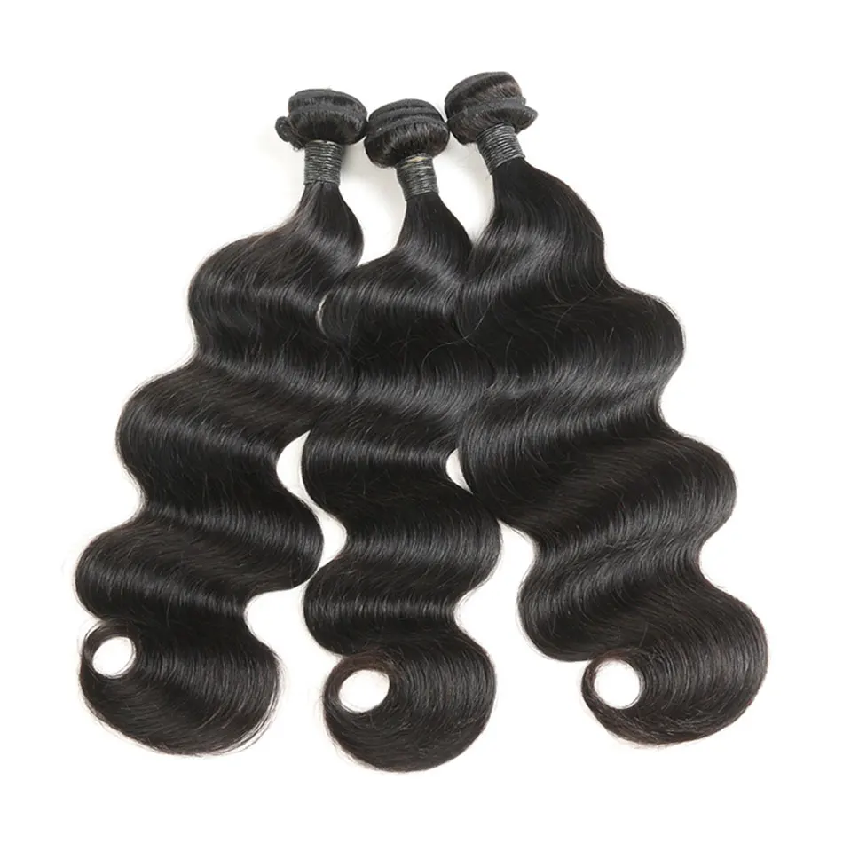Brazilian Body Wave Hair Bundles 8-30 Inches Human Hair Weave Bundles Natural Black Hair Extensions 1 3 4 Bundles Alimice NoRemy