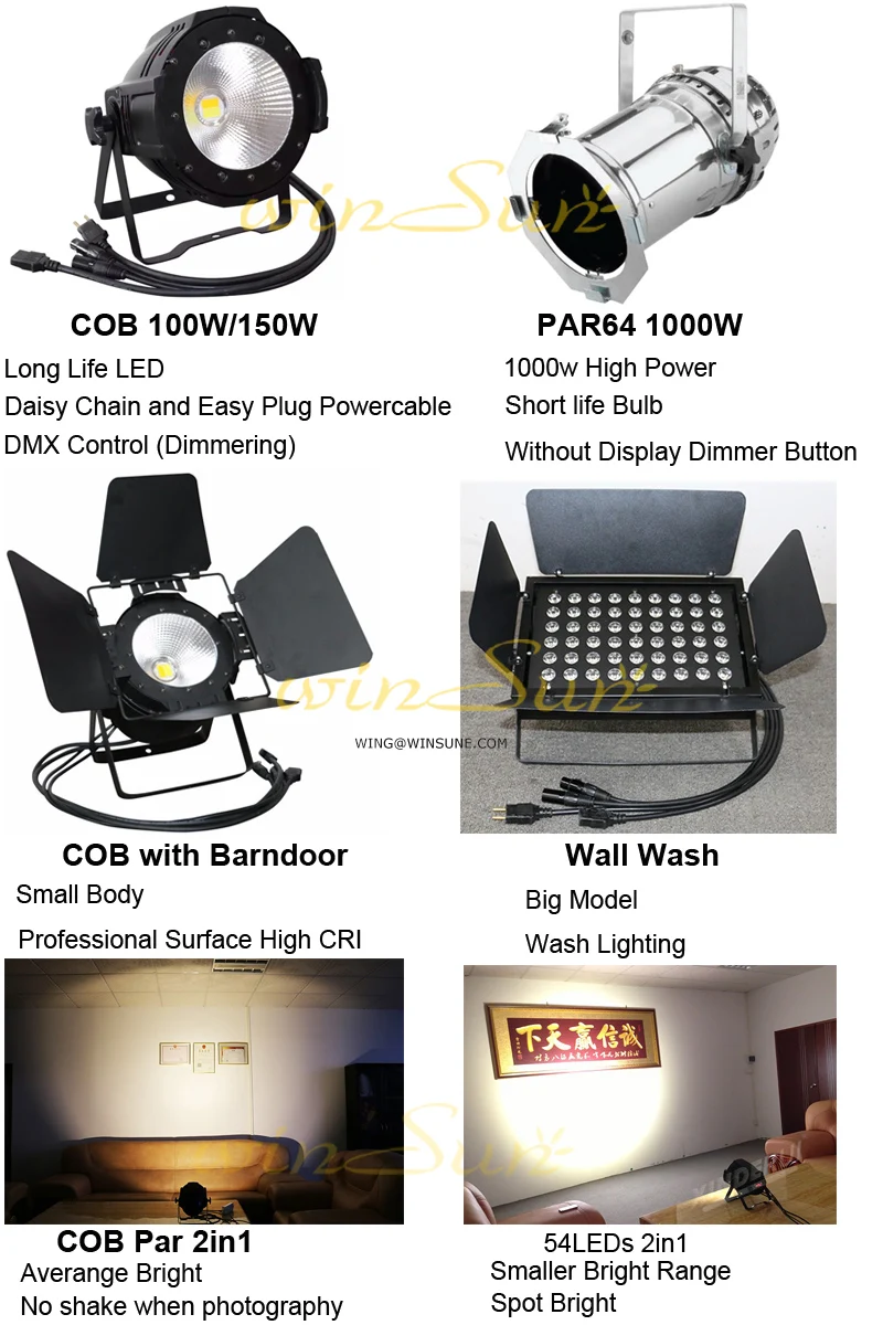 Litewinsune 6 шт. шторки COB LED 100 Вт CW/ww этап Освещение Studio церкви Театр Освещение