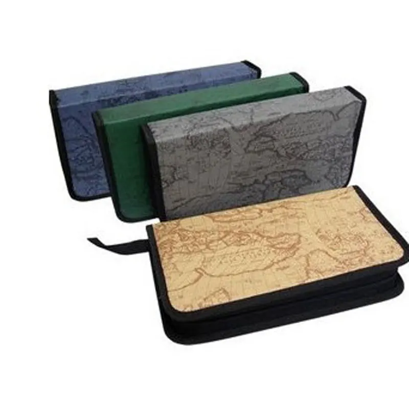 

New CD Case World Map Pattern CD Bag 80 Disc Capacity For Home Or Car CD Bag
