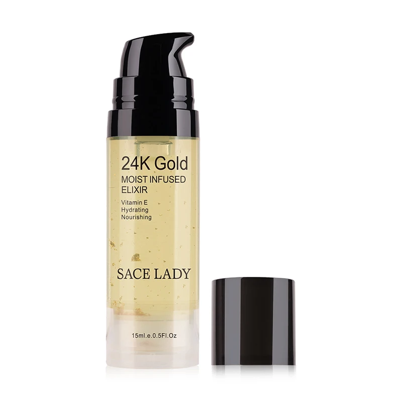 SACE LADY 24K Gold Elixir масло для лица макияж праймер 15 мл Профессиональный увлажняющий макияж База основа праймер пор косметика - Цвет: 24K Gold Elixir 15ml