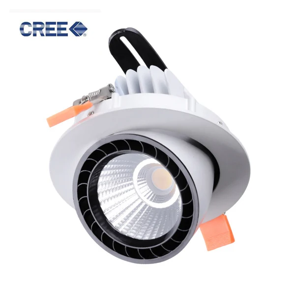 Затемнения встроенные светильники COB 10 W 15 W 25 W 35 W 40 W 50 W CREE светодиодный фонарь Регулируемый вращения встроенные точечные светильники