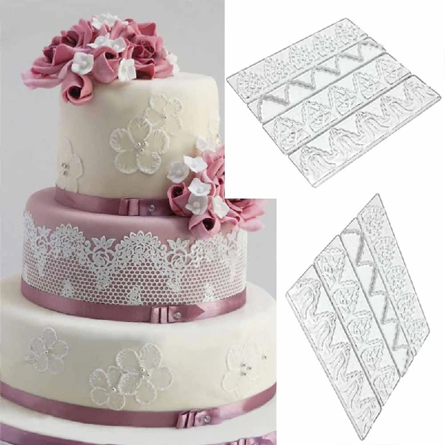 4pcs Set Flower Lace Mold Fondant Cake Decorating Tools 4pcs Set Flower Lace Mold Fondant Cake Decorating Tools Chocolate Moulds Wedding Decorations