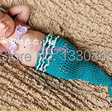 Мягкий костюм новорожденного ребенка Фотография реквизит красный Русалка младенческой девочки и мальчика вязать крючком