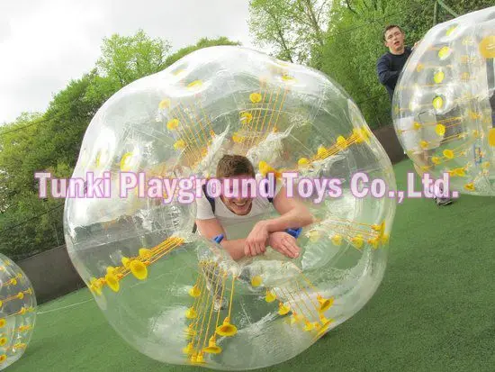 

1.5m diameter yellow dots inflatable bubble football