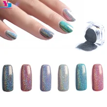 12 коробок лазерный лак для ногтей Порошковая голографическая Блестки для нейл Арта(искусство украшения ногтей) хром пигмент люминесцентный зеркальный эффект пыль Макияж инструмент