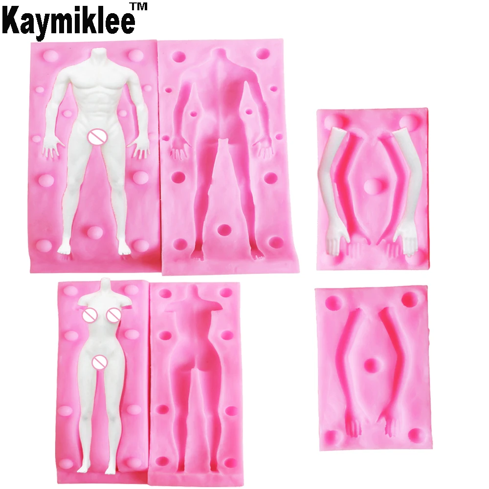 Kaymiklee Man & Women Body Silicone Mold Fondant Molds Cake Decorating