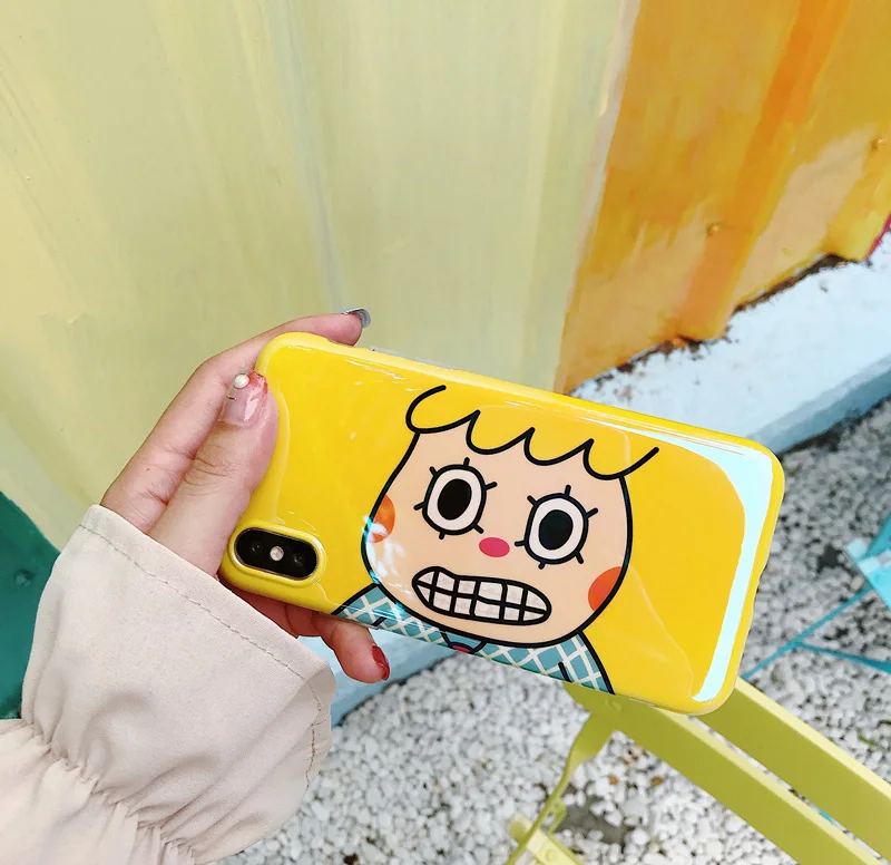 

Cute Cartoon for Apple iphone X Mobile Shell Blu-ray Laser iphone7plus/6s/8 Soft Case Men and women Couple protection shell
