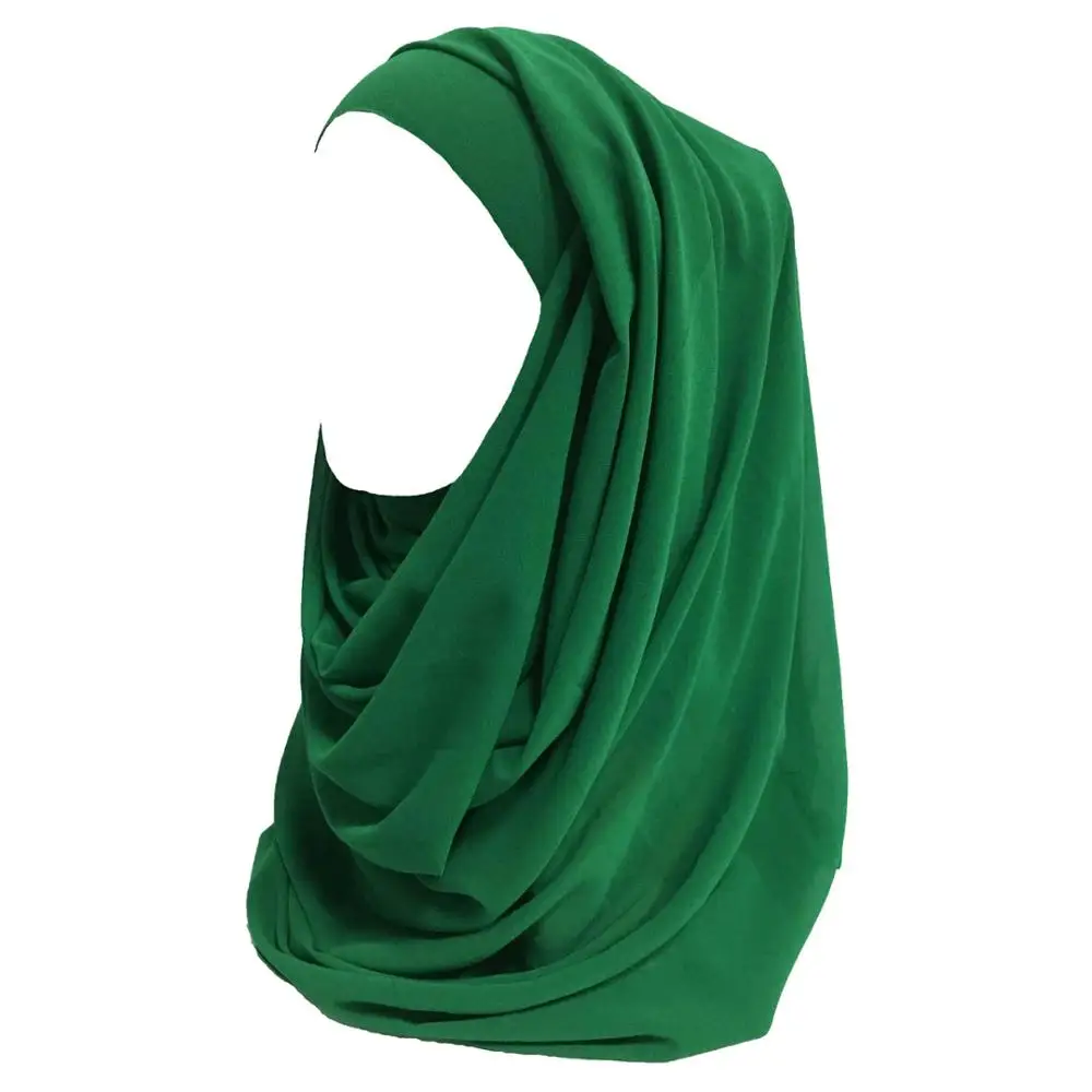 Высокое качество жемчуг пузырь шифон мусульманский хиджаб шарф платок однотонный цвет - Цвет: 29 dark green