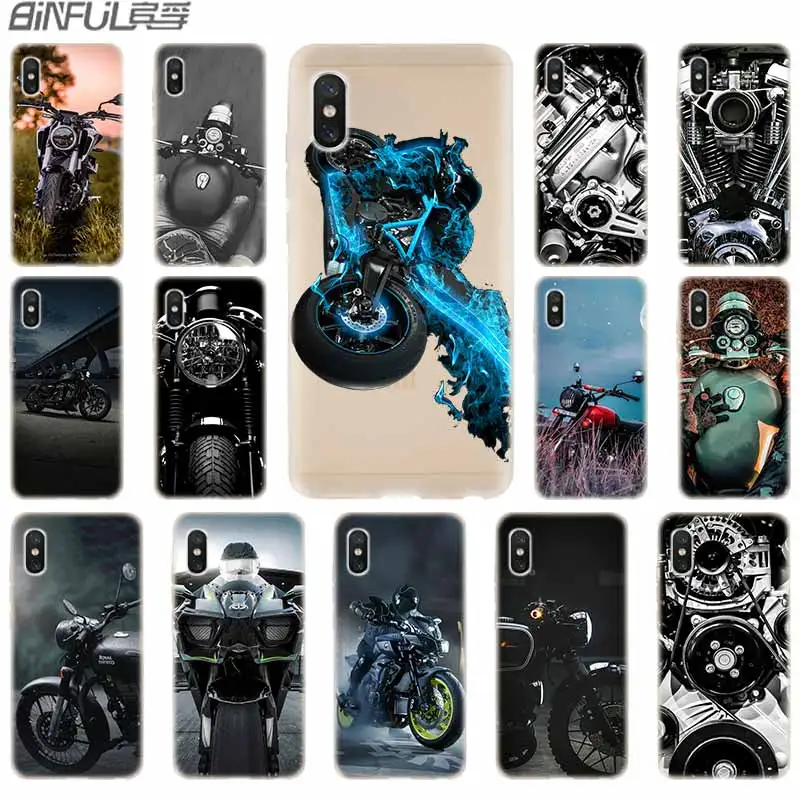 

cover soft Silicone TPU Case For Xiaomi Mi A3 9 8 A1 A2 Lite 6X F1 Mix 2s Max3 Redmi 7a Go Note 7 5 Classic Motorcycle