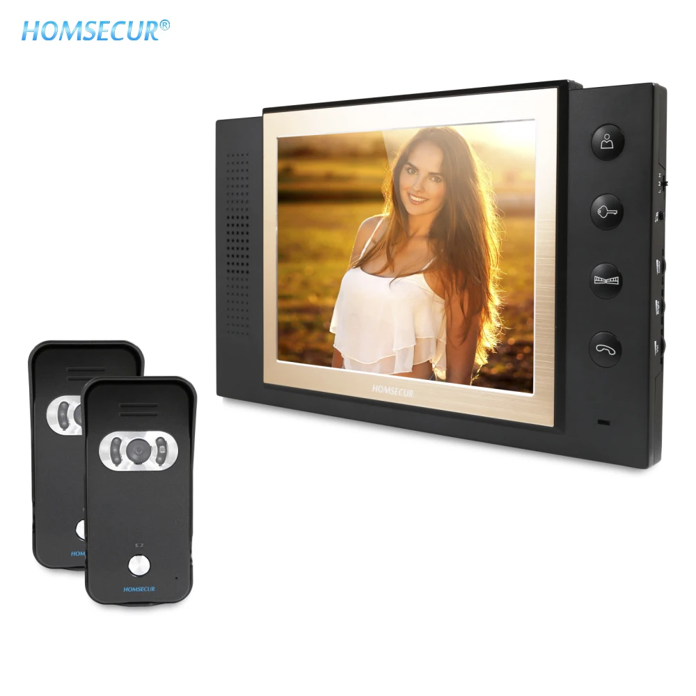 

HOMSECUR 8" Wired Video&Audio Home Intercom+Dual-way Intercom for Apartment 2C1M TC021-B+TM801-B
