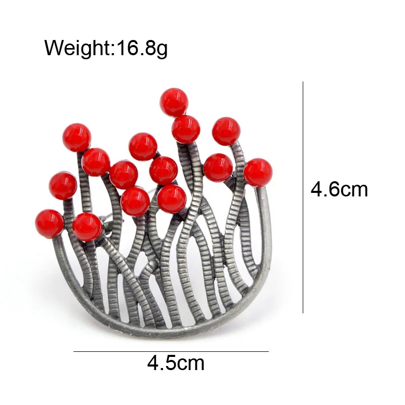 Женская брошь с бусинами CINDY XIANG, винтажное посеребренное украшение с бусинами из эпоксидной смолы красного цвета, аксессуар в в стиле антик, новое поступление, отличный подарок