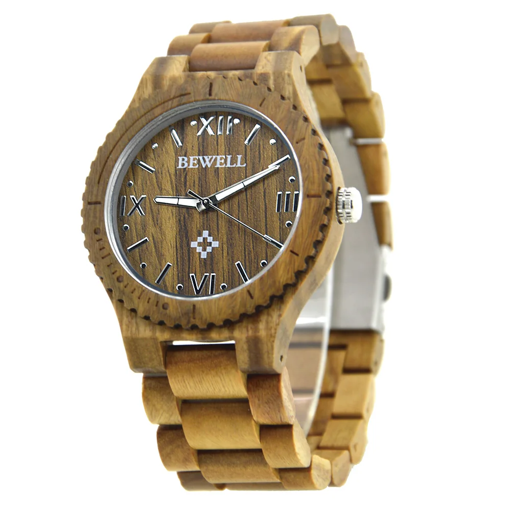 Лучшие продажи Relojes BEWELL деревянные часы мужские наручные с автоматической датой